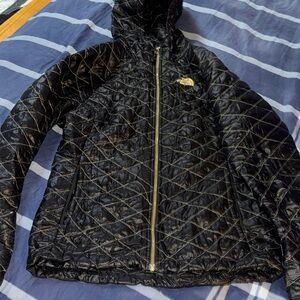 The North Face Women's Black & Gold Quilted Puffer Jacket